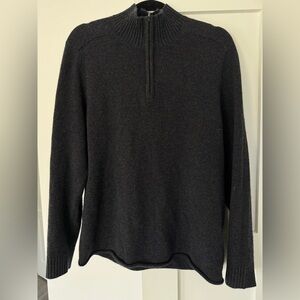 James Perse Men's Charcoal Quarter Zip Sweater